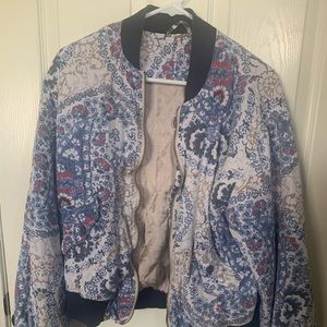Free People Floral Bomber Jacket